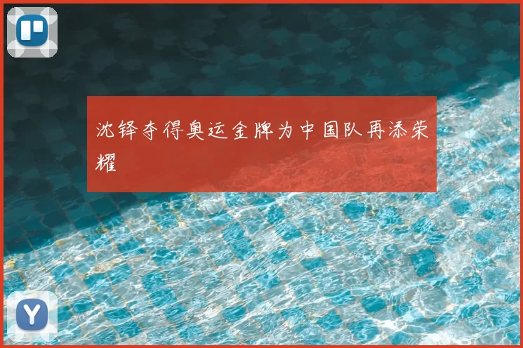 沈铎夺得奥运金牌为中国队再添荣耀